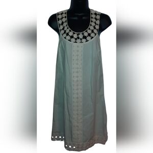 Light Blue Lace-Trim Sleeveless Dress